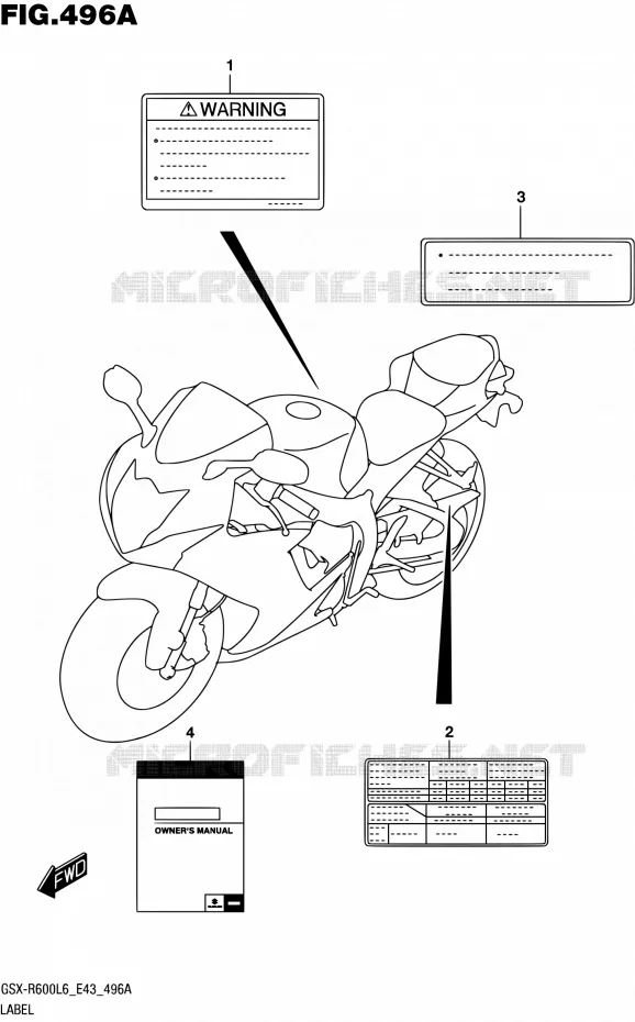 ETIQUETTE Suzuki MOTO 600 GSX-R 2016  GSX-R600 L6 (E43)
