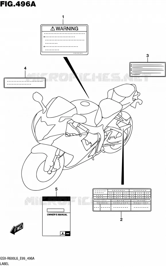 ETIQUETTE Suzuki MOTO 600 GSX-R 2016  GSX-R600 L6 (E99)