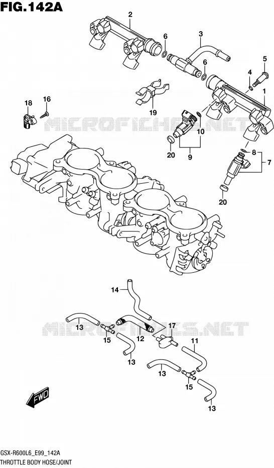 SYSTÈME D'INJECTION Suzuki MOTO 600 GSX-R 2016  GSX-R600 L6 (E99)