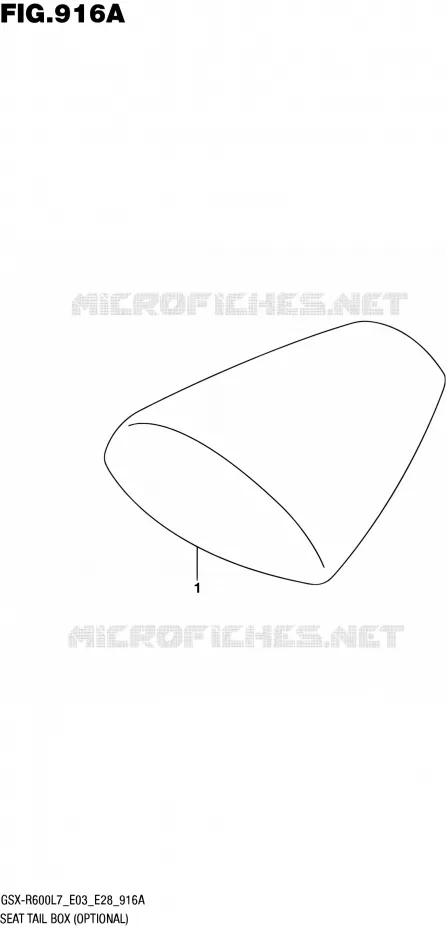 CAPOT DE SELLE (OPTIONAL) Suzuki MOTO 600 GSX-R 2017  GSX-R600 L7 (E03,E28,E33)