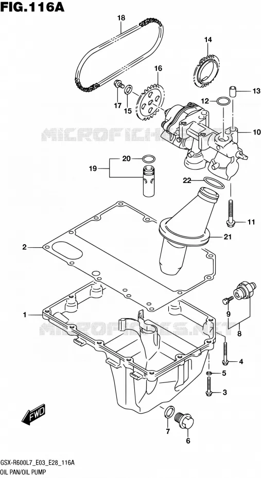 CARTER INFERIEUR - POMPE A HUILE Suzuki MOTO 600 GSX-R 2017  GSX-R600 L7 (E03,E28,E33)