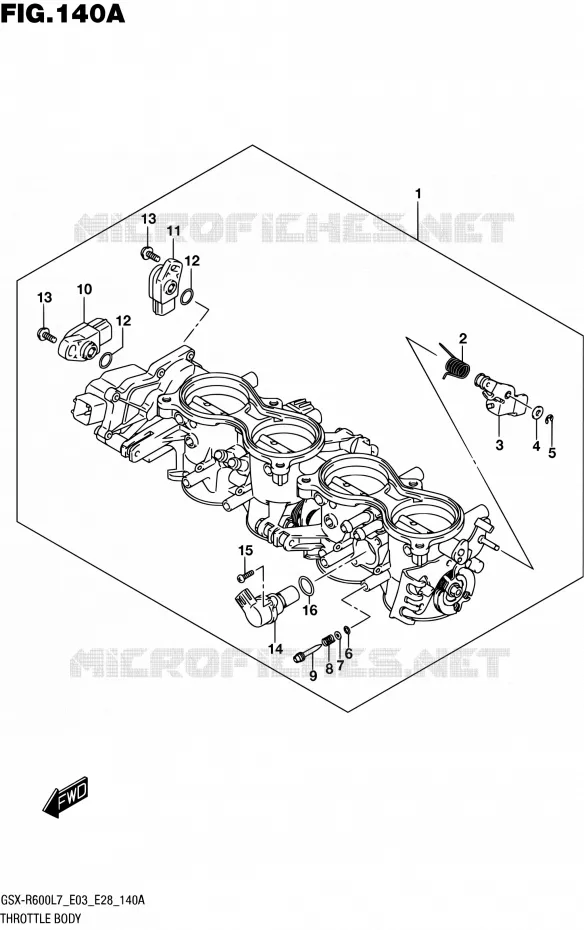 CORPS DE PAPILLON (GSX-R600L7 E03) Suzuki MOTO 600 GSX-R 2017  GSX-R600 L7 (E03,E28,E33)
