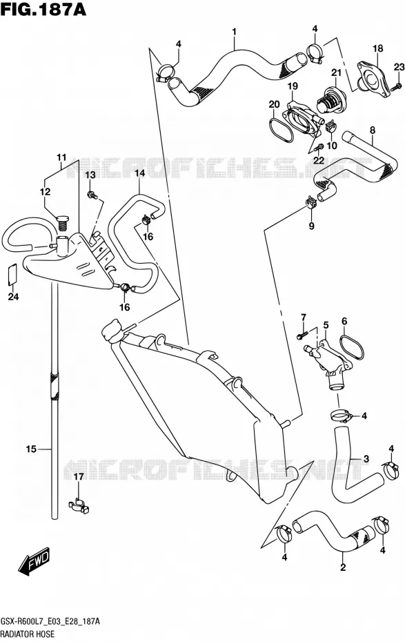 DURITE DE RADIATEUR Suzuki MOTO 600 GSX-R 2017  GSX-R600 L7 (E03,E28,E33)