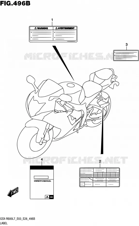 ETIQUETTE (GSX-R600L7 E28) Suzuki MOTO 600 GSX-R 2017  GSX-R600 L7 (E03,E28,E33)