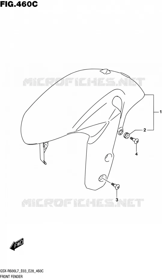 GARDE BOUE AVANT (GSX-R600L7 E33) Suzuki MOTO 600 GSX-R 2017  GSX-R600 L7 (E03,E28,E33)