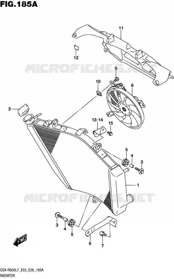 RADIATEUR Suzuki MOTO 600 GSX-R 2017  GSX-R600 L7 (E03,E28,E33)