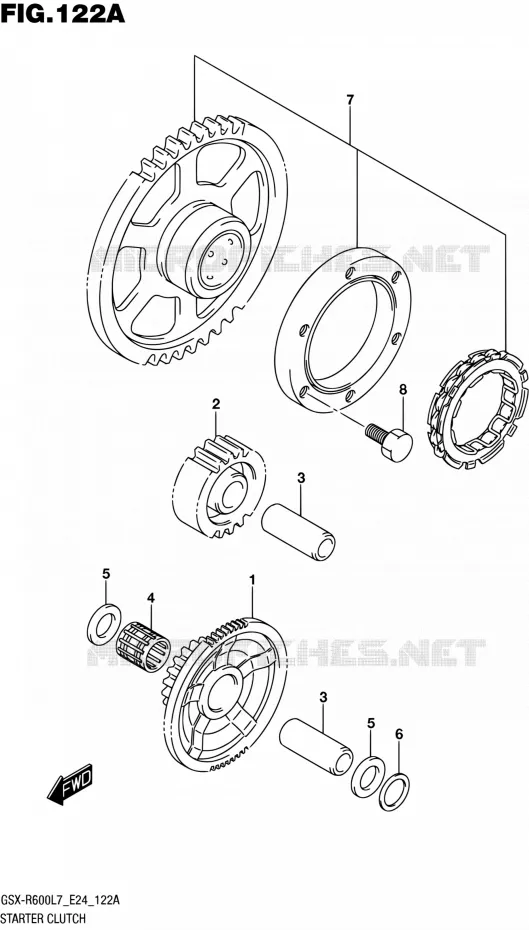 ROUE LIBRE DE DEMARREUR Suzuki MOTO 600 GSX-R 2017  GSX-R600 L7 (E24)