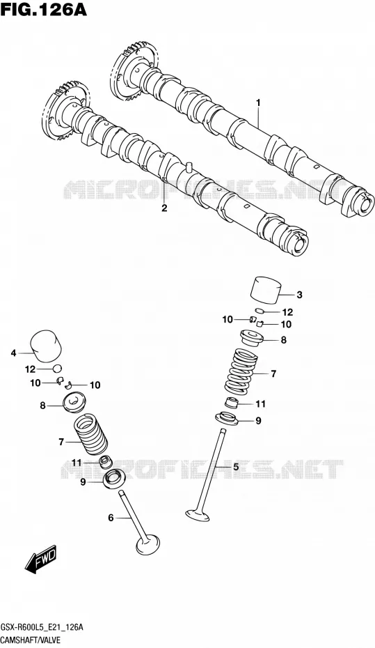 ARBRE A CAMES - VALVE Suzuki MOTO 600 GSX-R 2015  GSX-R600UF L5 (E21)