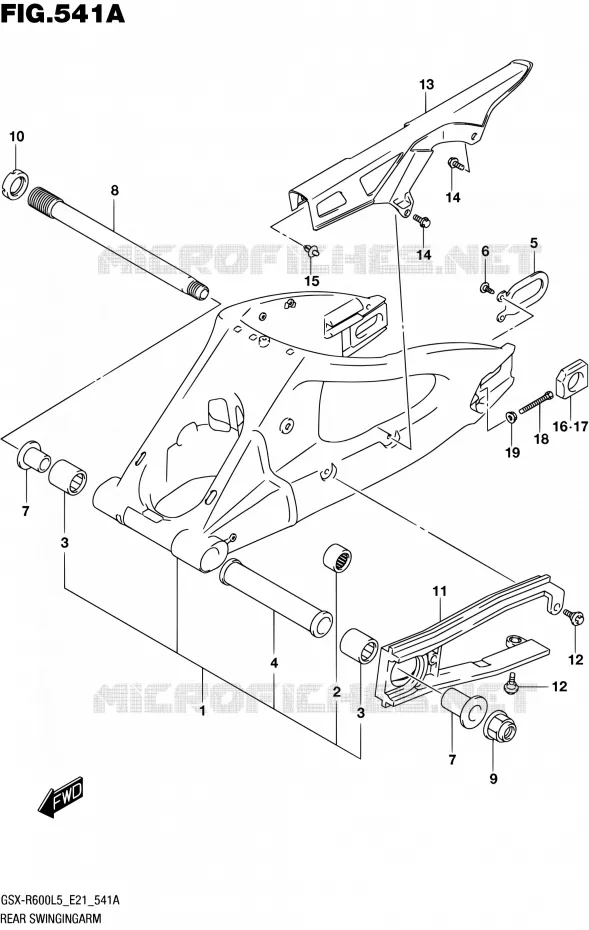 BRAS OSCILLANT ARRIERE Suzuki MOTO 600 GSX-R 2015  GSX-R600UF L5 (E21)