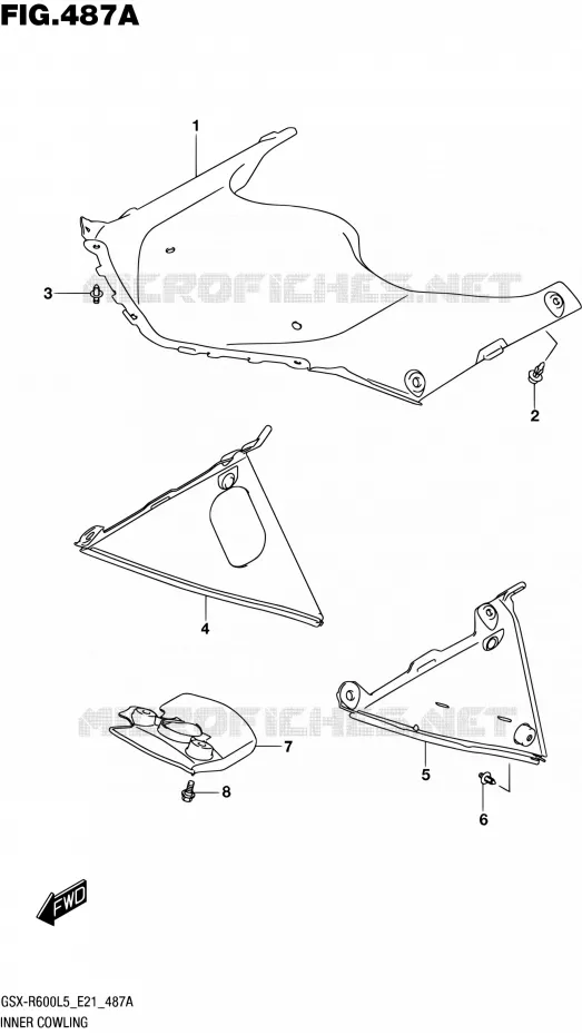 CARENAGES INTERIEURS Suzuki MOTO 600 GSX-R 2015  GSX-R600UF L5 (E21)