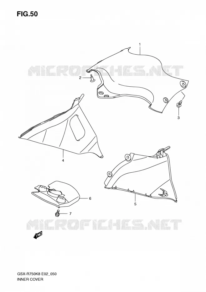COUVERCLE INTERIEUR Suzuki MOTO 750 GSX-R 2010  GSX-R750 L0 (E02,E19)