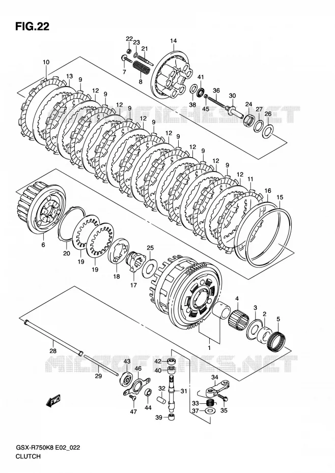 EMBRAYAGE Suzuki MOTO 750 GSX-R 2010  GSX-R750 L0 (E02,E19)