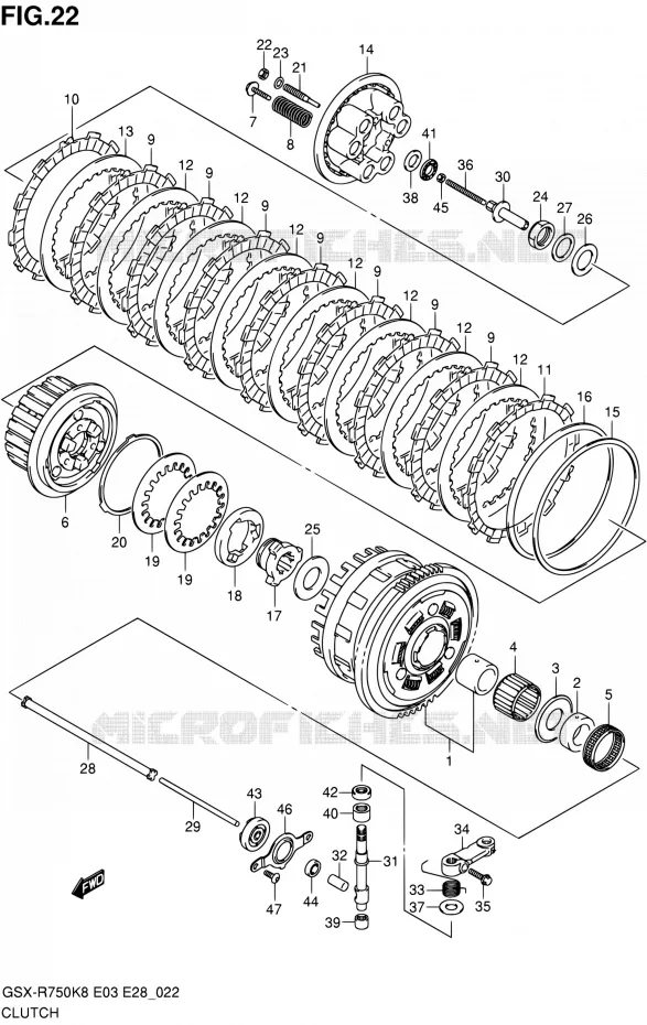 EMBRAYAGE Suzuki MOTO 750 GSX-R 2010  GSX-R750 L0 (E03,E28,E33)