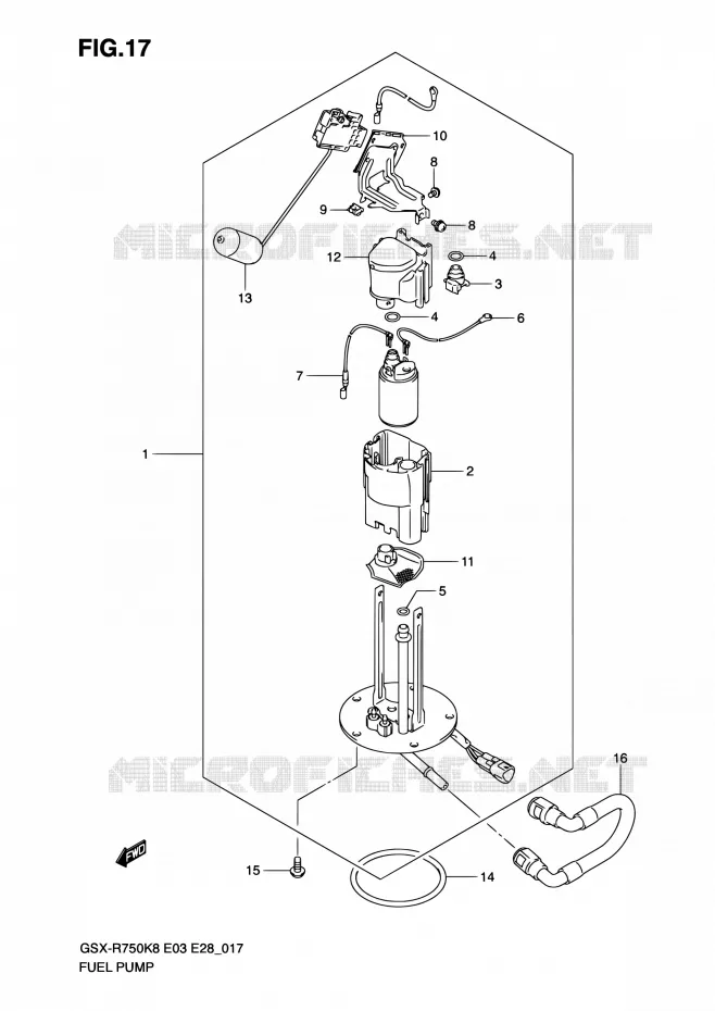 POMPE A ESSENCE Suzuki MOTO 750 GSX-R 2010  GSX-R750 L0 (E03,E28,E33)