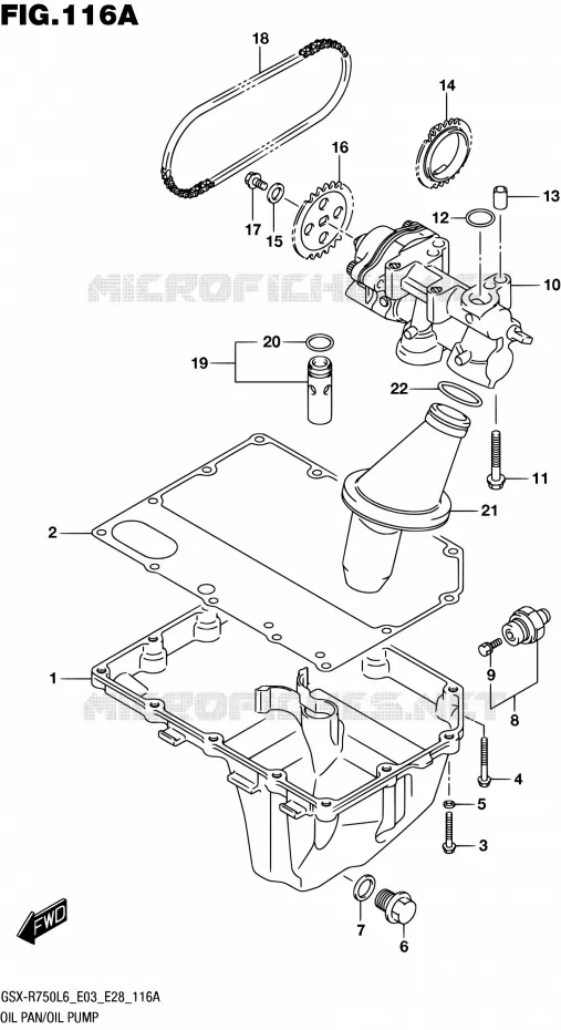 CARTER INFERIEUR - POMPE A HUILE Suzuki MOTO 750 GSX-R 2016  GSX-R750 L6 (E03,E28,E33)