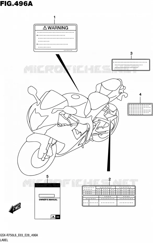 ETIQUETTE (GSX-R750L6 E03) Suzuki MOTO 750 GSX-R 2016  GSX-R750 L6 (E03,E28,E33)