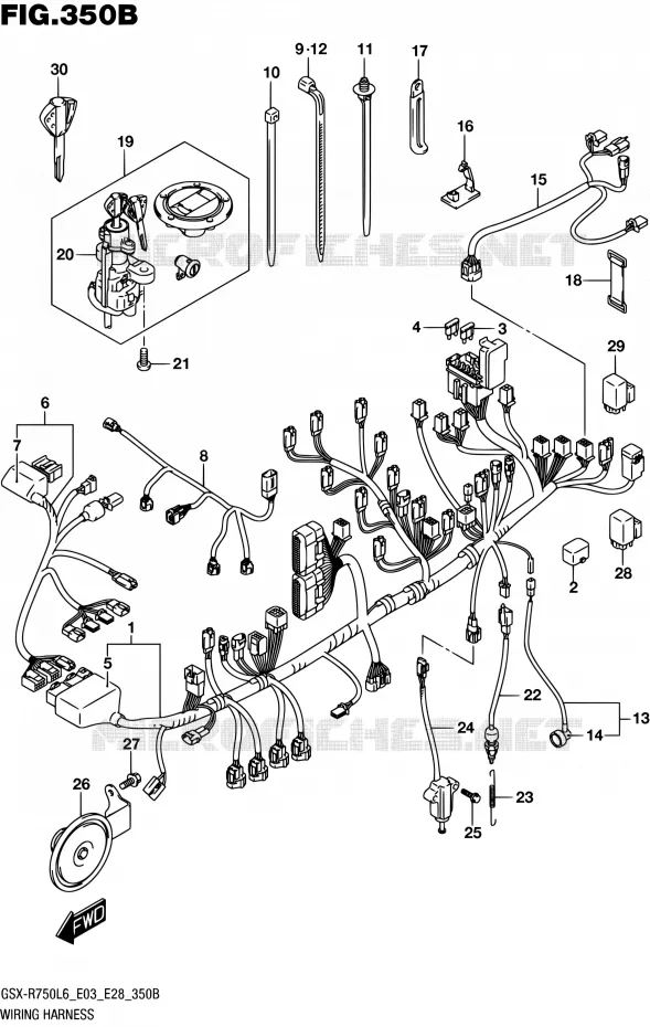 FAISCEAU ELECTRIQUE (GSX-R750L6 E28) Suzuki MOTO 750 GSX-R 2016  GSX-R750 L6 (E03,E28,E33)