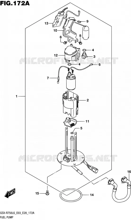 POMPE A ESSENCE Suzuki MOTO 750 GSX-R 2016  GSX-R750 L6 (E03,E28,E33)