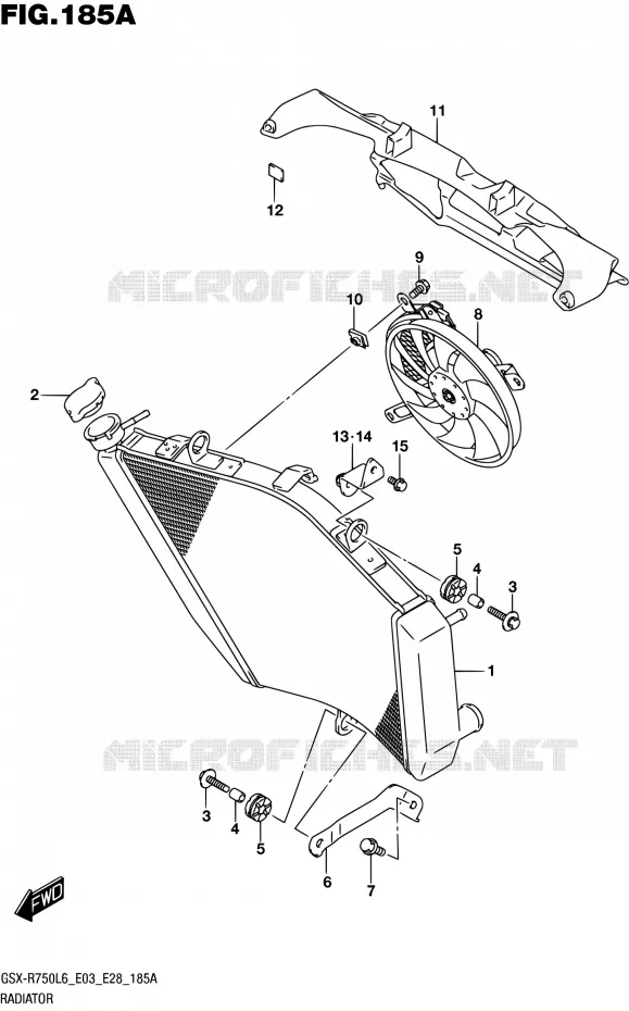 RADIATEUR Suzuki MOTO 750 GSX-R 2016  GSX-R750 L6 (E03,E28,E33)