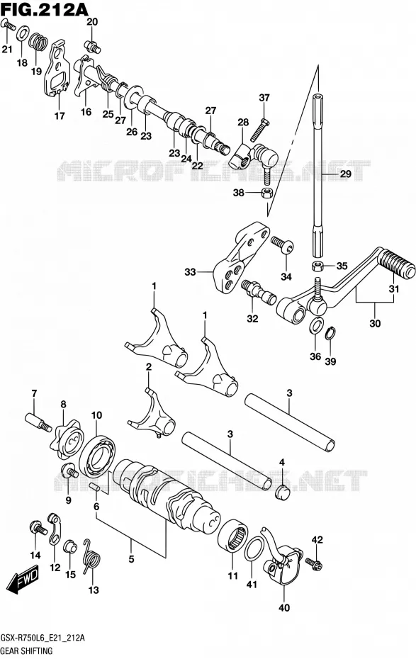 ENSEMBLE SELECTEUR DE VITESSES Suzuki MOTO 750 GSX-R 2016  GSX-R750 L6 (E21)