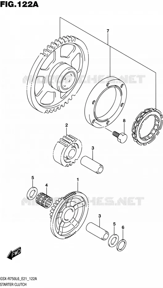 ROUE LIBRE DE DEMARREUR Suzuki MOTO 750 GSX-R 2016  GSX-R750 L6 (E21)