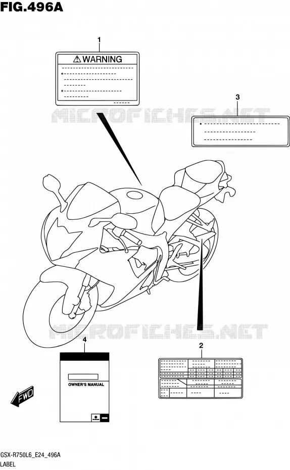 ETIQUETTE Suzuki MOTO 750 GSX-R 2016  GSX-R750 L6 (E24)