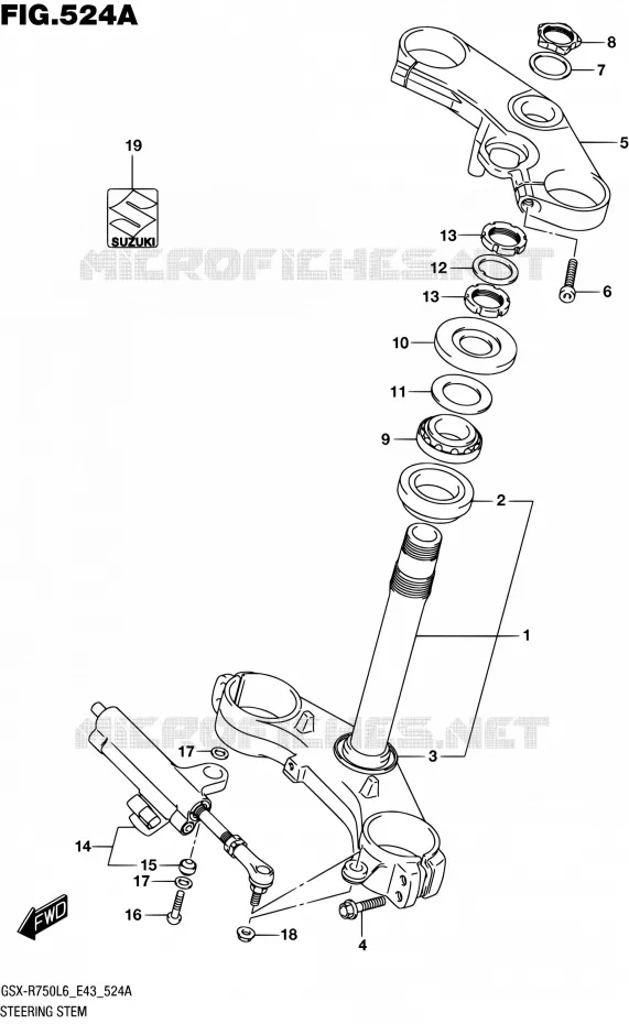 COLONNE DE DIRECTION Suzuki MOTO 750 GSX-R 2016  GSX-R750 L6 (E43)