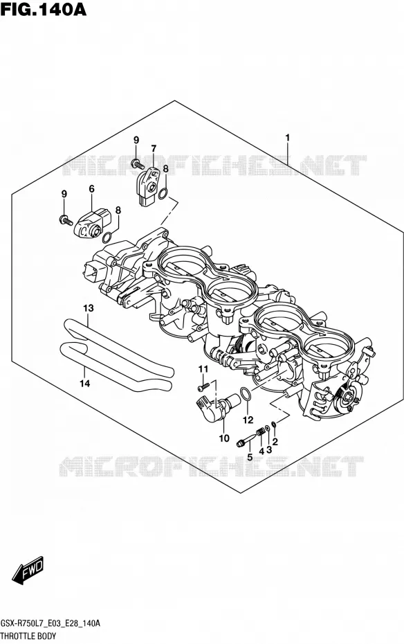 CORPS DE PAPILLON (GSX-R750L7 E03) Suzuki MOTO 750 GSX-R 2017  GSX-R750 L7 (E03,E28,E33)