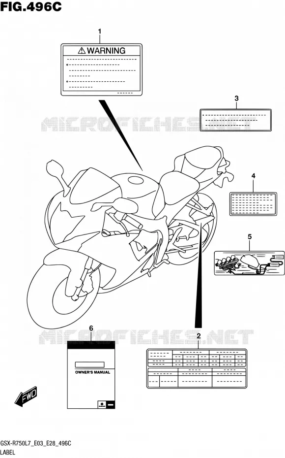 ETIQUETTE (GSX-R750L7 E33) Suzuki MOTO 750 GSX-R 2017  GSX-R750 L7 (E03,E28,E33)