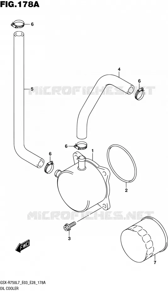 RADIATEUR D'HUILE Suzuki MOTO 750 GSX-R 2017  GSX-R750 L7 (E03,E28,E33)