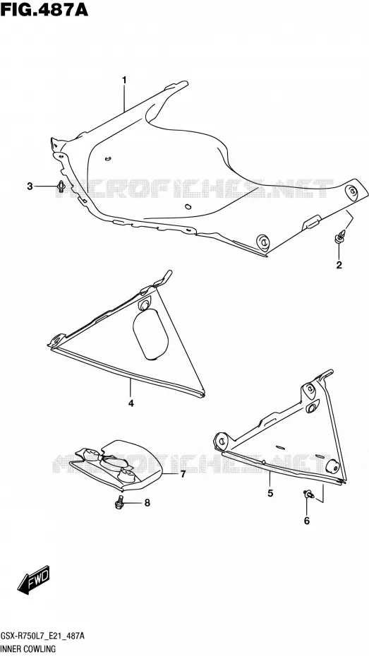 CARENAGES INTERIEURS Suzuki MOTO 750 GSX-R 2017  GSX-R750 L7 (E21)