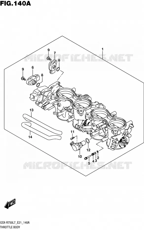 CORPS DE PAPILLON Suzuki MOTO 750 GSX-R 2017  GSX-R750 L7 (E21)