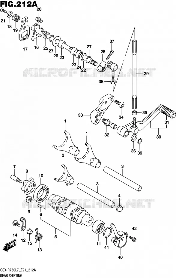 ENSEMBLE SELECTEUR DE VITESSES Suzuki MOTO 750 GSX-R 2017  GSX-R750 L7 (E21)