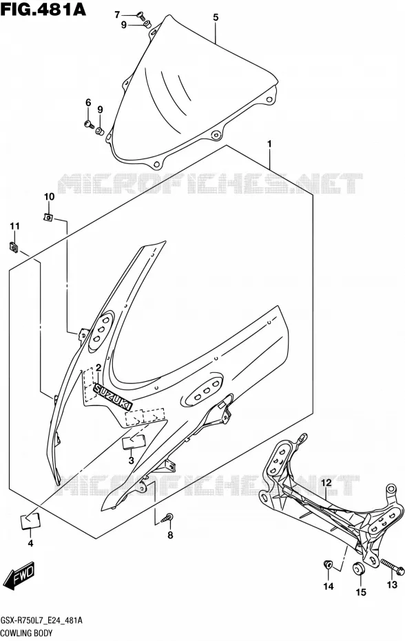 CARENAGES - ETIQUETTES Suzuki MOTO 750 GSX-R 2017  GSX-R750 L7 (E24)