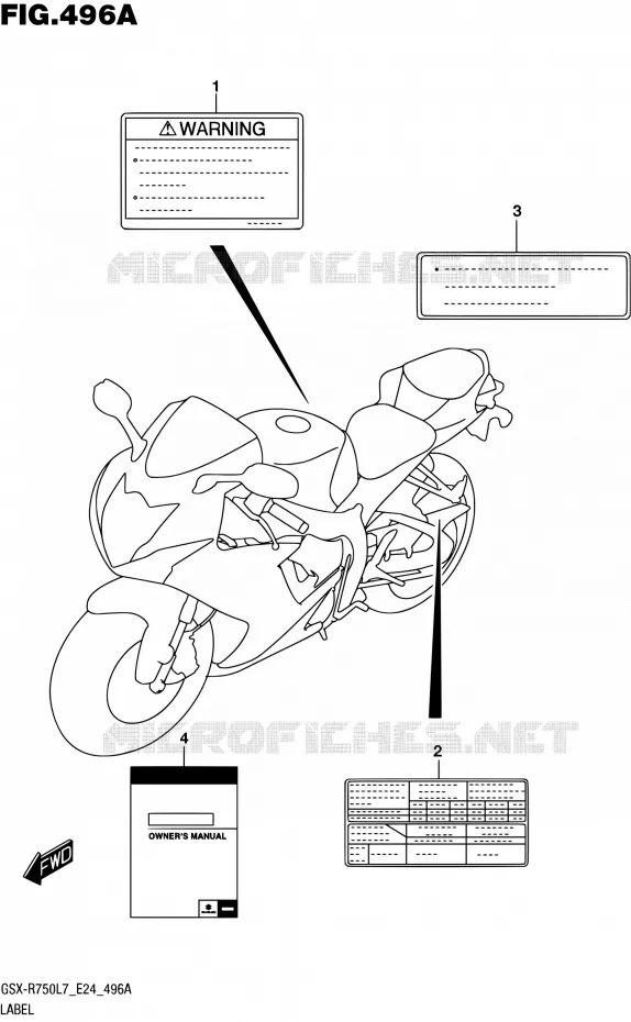ETIQUETTE Suzuki MOTO 750 GSX-R 2017  GSX-R750 L7 (E24)