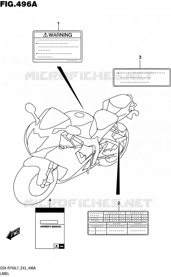 ETIQUETTE Suzuki MOTO 750 GSX-R 2017  GSX-R750 L7 (E43)