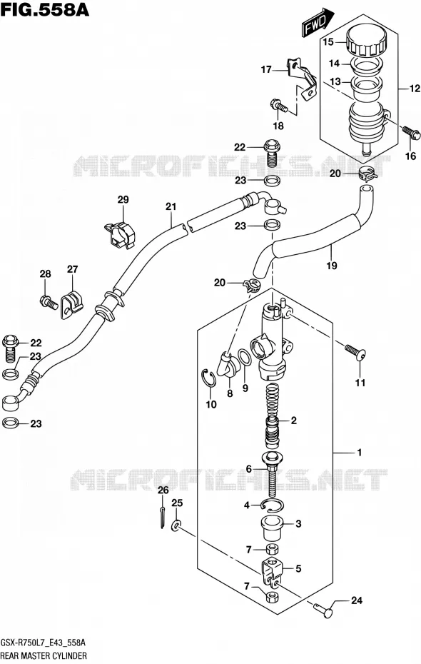 MAITRE CYLINDRE ARRIERE Suzuki MOTO 750 GSX-R 2017  GSX-R750 L7 (E43)