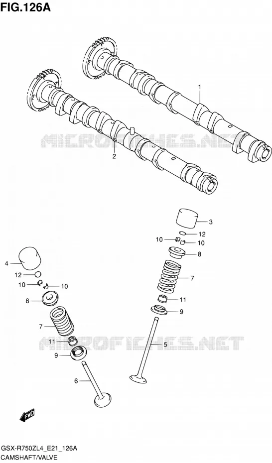 ARBRE A CAMES - VALVE Suzuki MOTO 750 GSX-R 2014  GSX-R750ZUF L4 (E21)