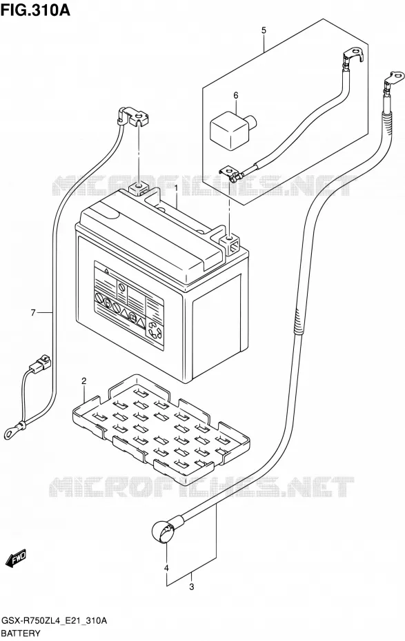BATTERIE Suzuki MOTO 750 GSX-R 2014  GSX-R750ZUF L4 (E21)