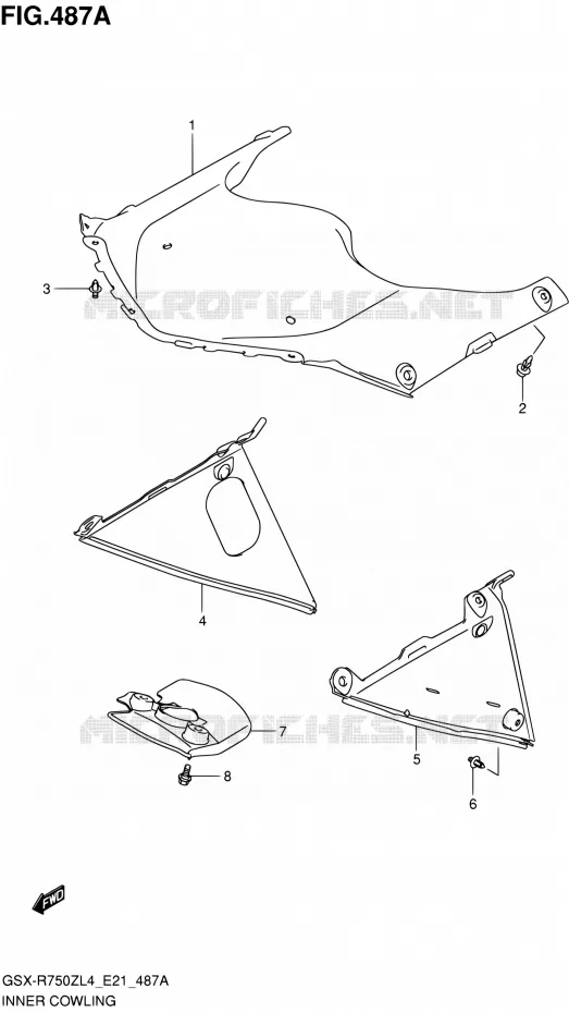 CARENAGES INTERIEURS Suzuki MOTO 750 GSX-R 2014  GSX-R750ZUF L4 (E21)