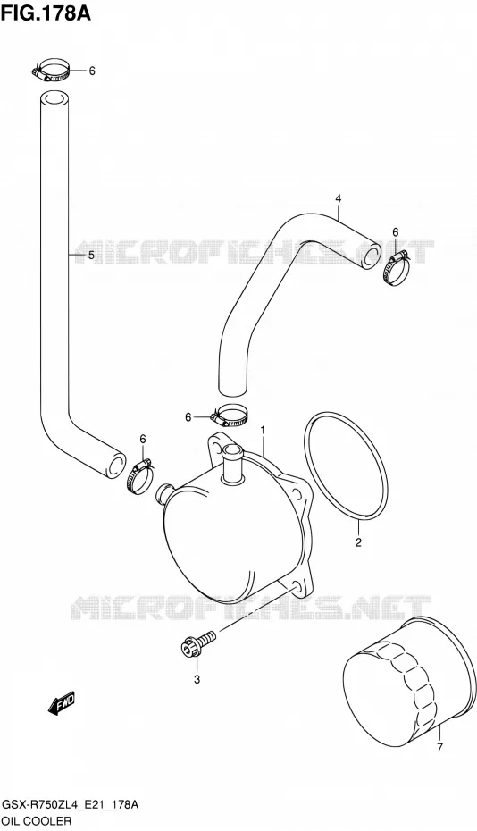 RADIATEUR D'HUILE Suzuki MOTO 750 GSX-R 2014  GSX-R750ZUF L4 (E21)