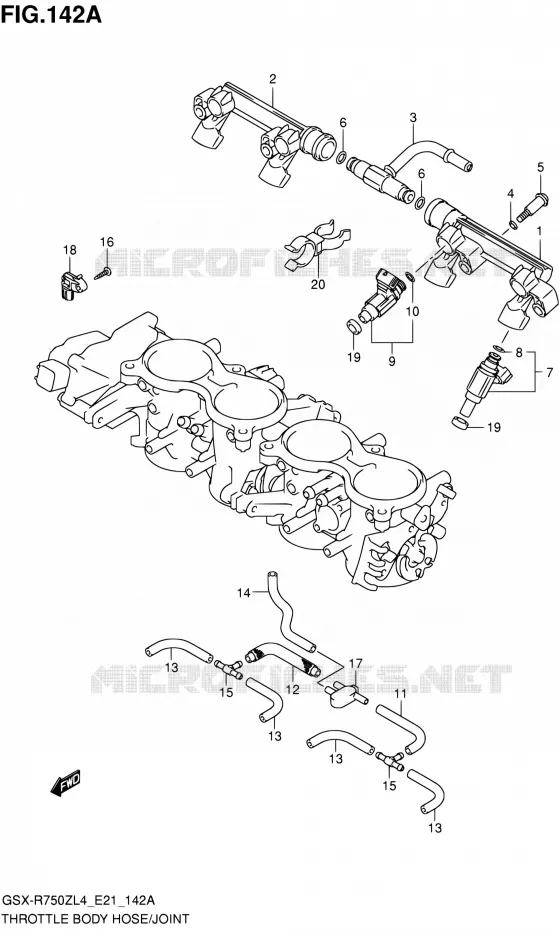 SYSTÈME D'INJECTION Suzuki MOTO 750 GSX-R 2014  GSX-R750ZUF L4 (E21)