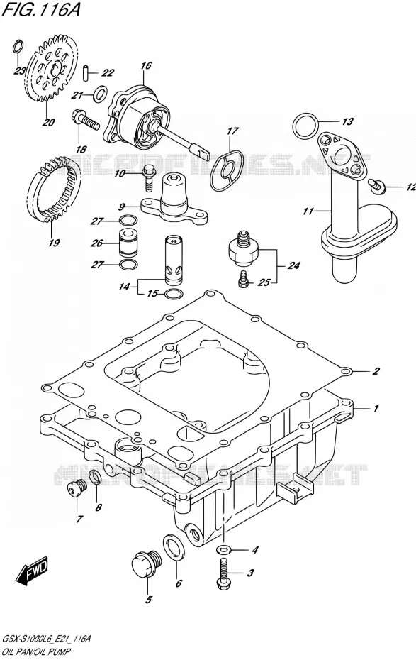CARTER INFERIEUR - POMPE A HUILE Suzuki MOTO 1000 GSX-S 2016  GSX-S1000A L6 (E21)