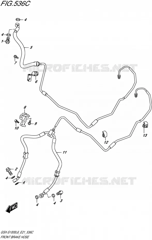 DURITE DE FREIN AVANT (GSX-S1000AL6 E21) Suzuki MOTO 1000 GSX-S 2016  GSX-S1000A L6 (E21)