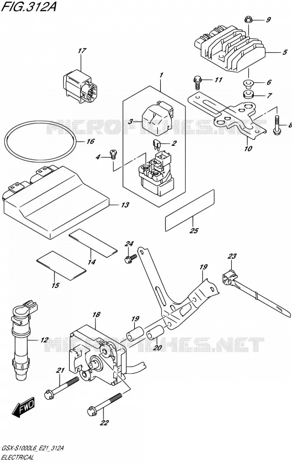 PARTIE ELECTRIQUE (GSX-S1000L6 E21) Suzuki MOTO 1000 GSX-S 2016  GSX-S1000A L6 (E21)