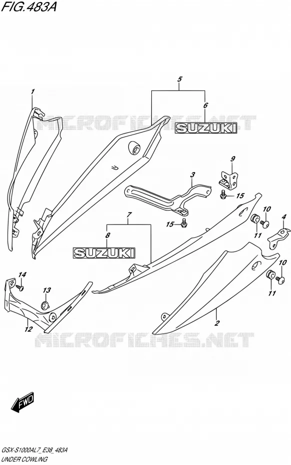 CARENAGES INFERIEUR (FLANCS) Suzuki MOTO 1000 GSX-S 2017  GSX-S1000A L7 (E38)