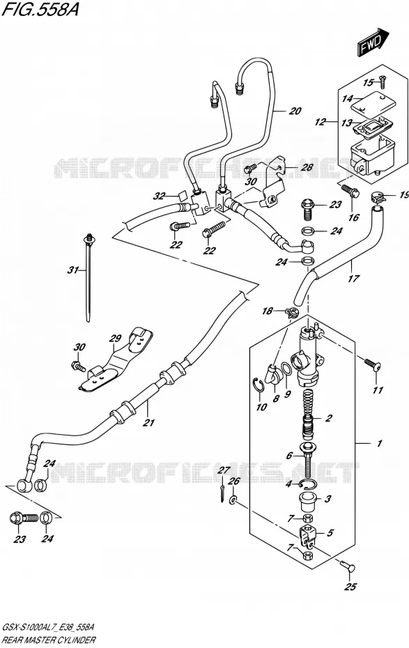 MAITRE CYLINDRE ARRIERE Suzuki MOTO 1000 GSX-S 2017  GSX-S1000A L7 (E38)