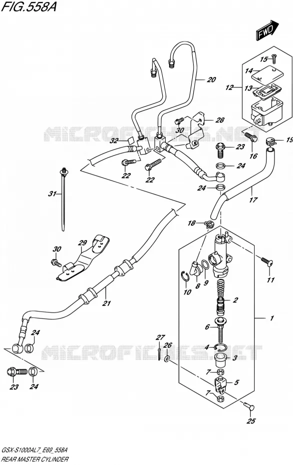MAITRE CYLINDRE ARRIERE Suzuki MOTO 1000 GSX-S 2017  GSX-S1000A L7 (E69)
