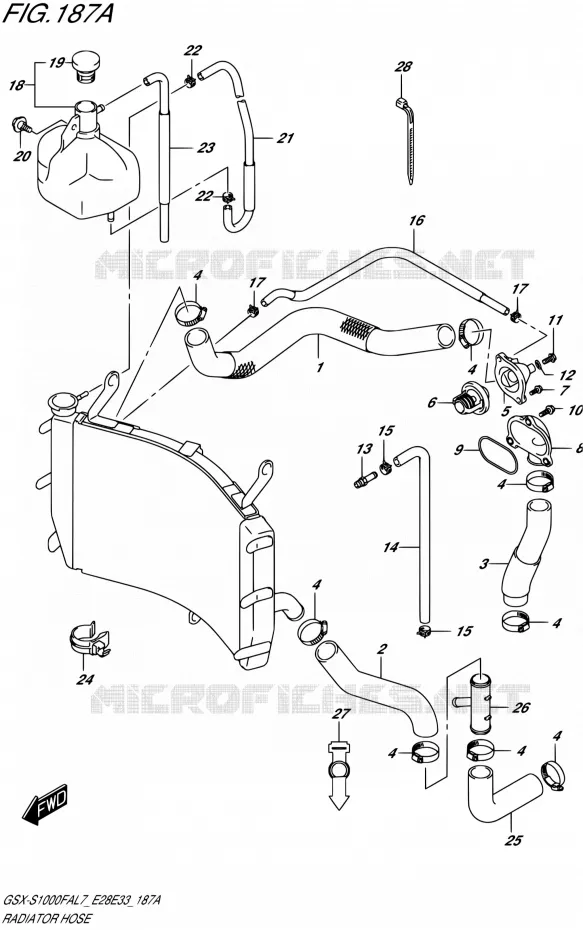 DURITE DE RADIATEUR Suzuki MOTO 1000 GSX-S 2017  GSX-S1000FA L7 (E28,E33)