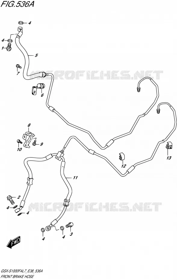 DURITE DE FREIN AVANT Suzuki MOTO 1000 GSX-S 2017  GSX-S1000FA L7 (E38)